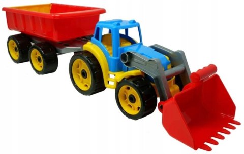 DUZY TRAKTOR CIĄGNIK Z PRZYCZEPĄ KOPARKA MEGA 64cm