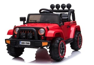 AUTO NA AKUMULATOR DLA DZIECKA JEEP DŻIP BRD-7588 4X4 KLUCZYKI PILOT EVA LED SKÓRA MP3 MELODIE