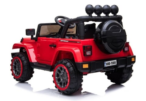 AUTO NA AKUMULATOR DLA DZIECKA JEEP DŻIP BRD-7588 4X4 KLUCZYKI PILOT EVA LED SKÓRA MP3 MELODIE