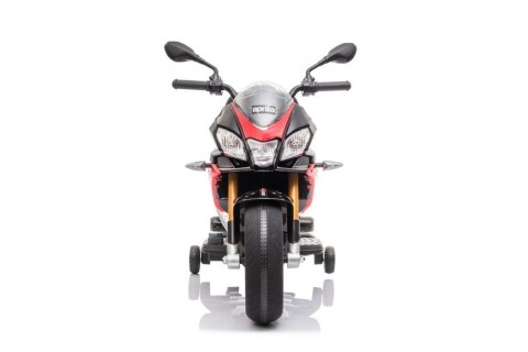 MOTOR NA AKUMULATOR DLA DZIECKA 5-8 LAT APRILIA TUONO V4 SKÓRA LED MP3 EVA