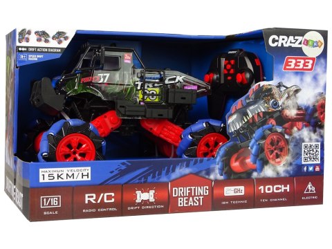 SAMOCHÓD ZDALNIE STEROWANY AUTO RC DRIFT ROLKI OBRÓT 360 STOPNI FUNKCJE 4X4 NIEBIESKI