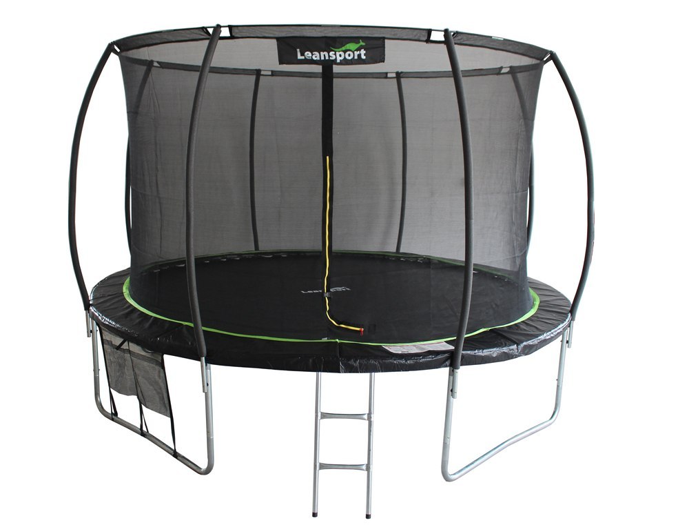 Trampolina LEAN Sport Max 14ft Czarno-Zielona Trampolina LEAN Sport Max 14ft Czarno-Zielona