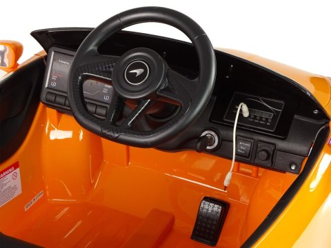 SAMOCHÓD NA AKUMULATOR AUTO DLA DZIECKA MCLAREN GT 12V LAKIER SKÓRA LED EVA RADIO