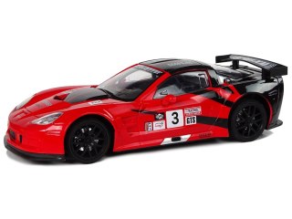 SAMOCHÓD ZDALNIE STEROWANY AUTO RC CORVETTE C6.R 1:18 ŚWIATŁA PILOT 2.4G AKUMULATOR CZERWONY