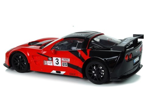 SAMOCHÓD ZDALNIE STEROWANY AUTO RC CORVETTE C6.R 1:18 ŚWIATŁA PILOT 2.4G AKUMULATOR CZERWONY