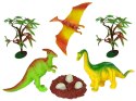 Zestaw Dinozaurów Tyranozaur Rex Drzewka Akcesoria Dźwięk Światła