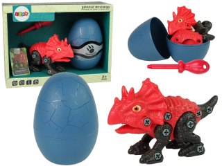 ZESTAW KONSTRUKCYJNY DINOZAUR TRICERATOPS W JAJKU DO SKRĘCANIA ŚRUBOKRĘT KONSTRUKTOR