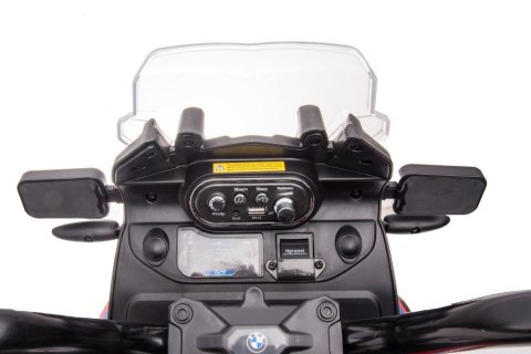 MOTOR NA AKUMULATOR DLA DZIECKA 5-8 LAT BMW F850 CZERWONY LED MP3 2X45W