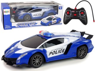 SAMOCHÓD WYŚCIGOWY ZDALNIE STEROWANY 1:16 POLICJA RC LED PILOT AKUMULATOR