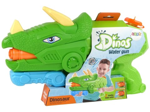 DUŻY PISTOLET NA WODĘ 1330ML DINOZAUR TRICERATOPS SIKAWKA WODNA ZASIĘG 8M