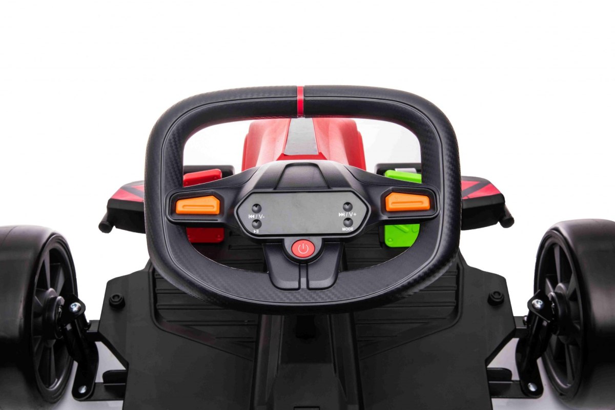 Gokart Fast 3 Drift na akumulator dla dzieci Czerwony + Funkcja driftu + Silniki 2x150W + Radio LED + Pasy