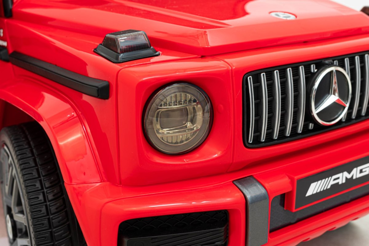Mercedes AMG G63 dla dzieci Czerwony + Pilot + MP3 LED + Wolny Start + EVA + Pasy Mercedes AMG G63 dla dzieci Czerwony + Pilot + MP3 LED + Wolny Start + EVA + Pasy