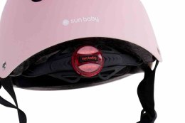 Kask rowerowy dla dzieci HEART BIKE - Love 2 RIDE, rozm. S, 50-54 cm z lampką LED i klipsem magnetycznym Powder pink