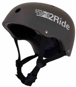 Kask rowerowy dla dzieci TRACKER - Love 2 RIDE, rozm. S, 50-54 cm z lampką LED i klipsem magnetycznym Graphite