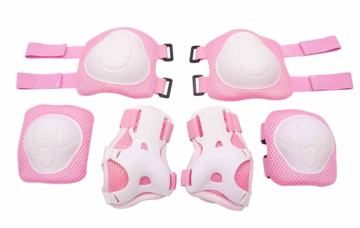 Ochraniacze na kolana HEART BIKE - SUN BABY, łokcie i nadgarstki na rolki, hulajnogę rozmiar S różowe