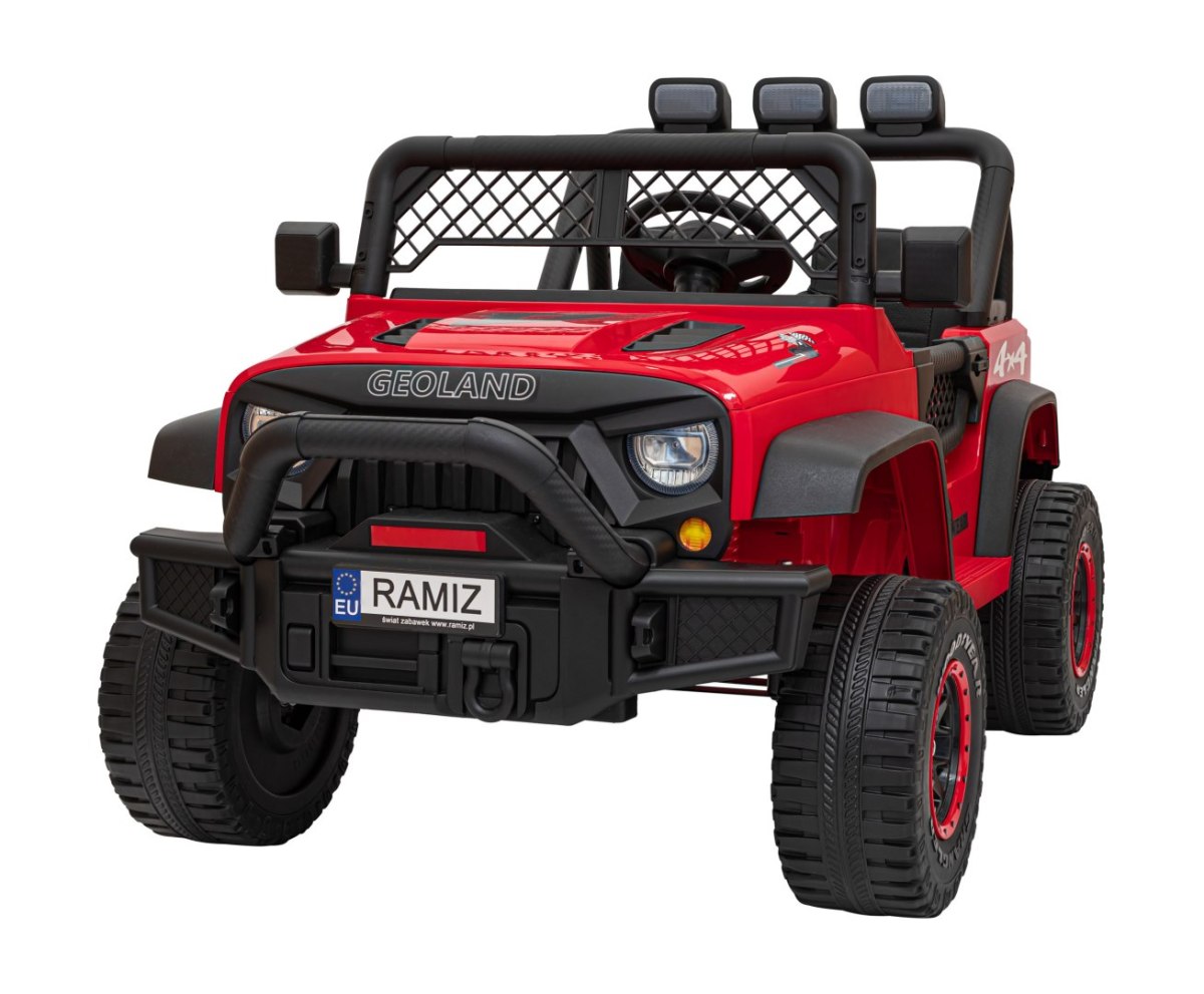 Autko terenowe Geoland Power dla 2 dzieci Czerwony + Pilot + Silniki 2x200W
