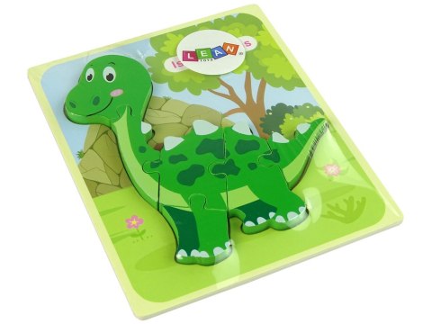 Drewniane Puzzle Dinozaur Isanosaurus Tyranosaurus Zielony