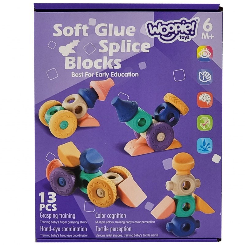 WOOPIE Klocki Sensoryczne Konstrukcyjne Układanka do Ściskania 13 el. WOOPIE Klocki Sensoryczne Konstrukcyjne Układanka do Ściskania 13 el.