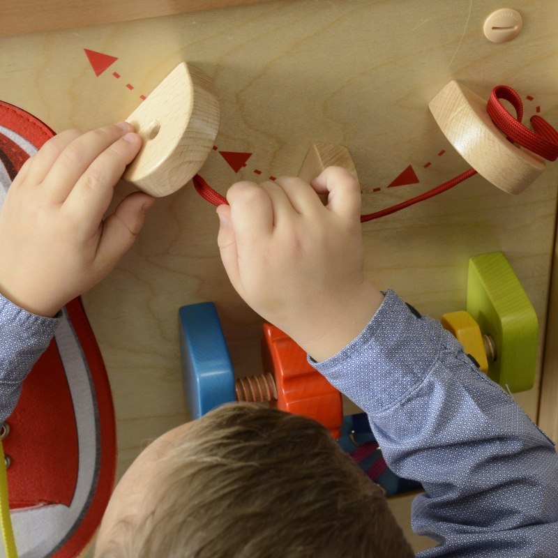 MASTERKIDZ Tablica Edukacyjna - Zręczność Manualna Sznurowanie Montessori