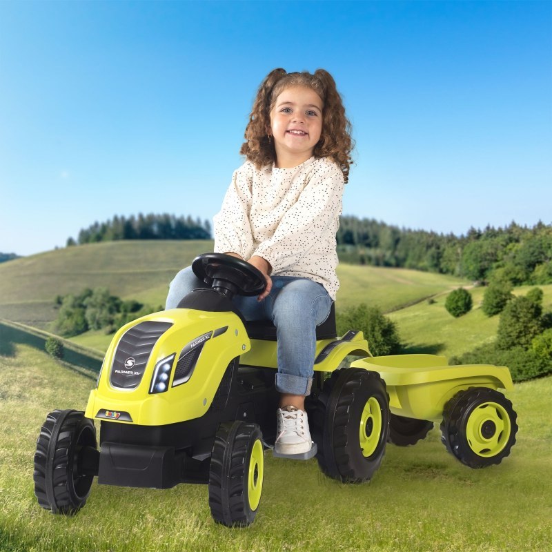 SMOBY Traktor XL Zielony na Pedały z Przyczepką SMOBY Traktor XL Zielony na Pedały z Przyczepką