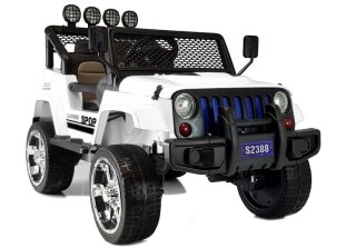 AUTO NA AKUMULATOR DŻIP JEEP S2388 SAMOCHÓD DLA DZIECKA 4X4 PILOT EVA SKÓRA LED RADIO