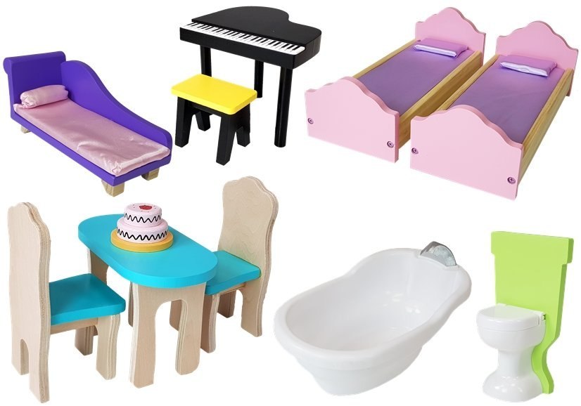 Domek Drewniany Stella Trzy Piętra Balkon Winda 126 cm Domek Drewniany Stella Trzy Piętra Balkon Winda 126 cm