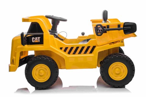 Wywrotka Caterpillar na akumulator dla dzieci Żółty + Ruchomy kiper + Łopatka + Megafon + Audio LED + Ekoskóra Wywrotka Caterpillar na akumulator dla dzieci Żółty + Ruchomy kiper + Łopatka + Megafon + Audio LED + Ekoskóra