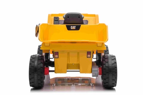 Wywrotka Caterpillar na akumulator dla dzieci Żółty + Ruchomy kiper + Łopatka + Megafon + Audio LED + Ekoskóra Wywrotka Caterpillar na akumulator dla dzieci Żółty + Ruchomy kiper + Łopatka + Megafon + Audio LED + Ekoskóra