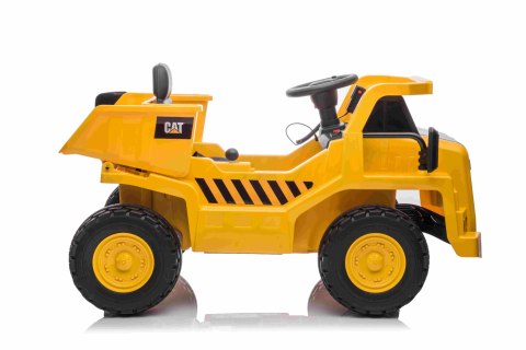 Wywrotka Caterpillar na akumulator dla dzieci Żółty + Ruchomy kiper + Łopatka + Megafon + Audio LED + Ekoskóra Wywrotka Caterpillar na akumulator dla dzieci Żółty + Ruchomy kiper + Łopatka + Megafon + Audio LED + Ekoskóra