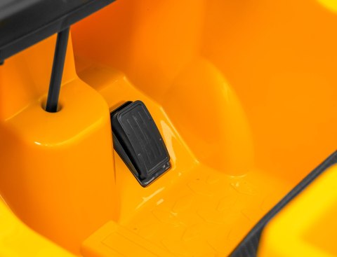 Wywrotka Caterpillar na akumulator dla dzieci Żółty + Ruchomy kiper + Łopatka + Megafon + Audio LED + Ekoskóra Wywrotka Caterpillar na akumulator dla dzieci Żółty + Ruchomy kiper + Łopatka + Megafon + Audio LED + Ekoskóra