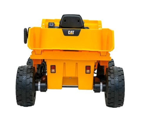 Wywrotka Caterpillar na akumulator dla dzieci Żółty + Ruchomy kiper + Łopatka + Megafon + Audio LED + Ekoskóra Wywrotka Caterpillar na akumulator dla dzieci Żółty + Ruchomy kiper + Łopatka + Megafon + Audio LED + Ekoskóra