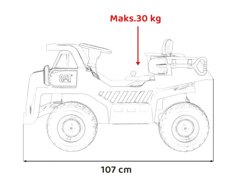 Wywrotka Caterpillar na akumulator dla dzieci Żółty + Ruchomy kiper + Łopatka + Megafon + Audio LED + Ekoskóra Wywrotka Caterpillar na akumulator dla dzieci Żółty + Ruchomy kiper + Łopatka + Megafon + Audio LED + Ekoskóra