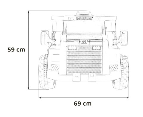 Wywrotka Caterpillar na akumulator dla dzieci Żółty + Ruchomy kiper + Łopatka + Megafon + Audio LED + Ekoskóra Wywrotka Caterpillar na akumulator dla dzieci Żółty + Ruchomy kiper + Łopatka + Megafon + Audio LED + Ekoskóra