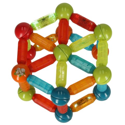 Klocki magnetyczne LED magnetic sticks duże patyczki świecące dla małych dzieci 76 elementów