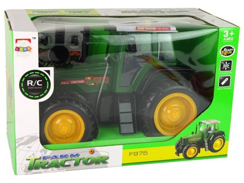 TRAKTOR ZDALNIE STEROWANY 38CM ZIELONY POJAZD RC PILOT AKUMULATOR ŁADOWARKA