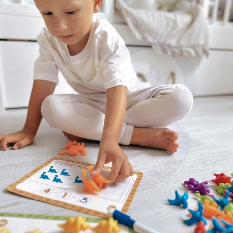 WOOPIE Zestaw Edukacyjny Nauka Liczenia Montessori Sorter Dinozaury 95 el.