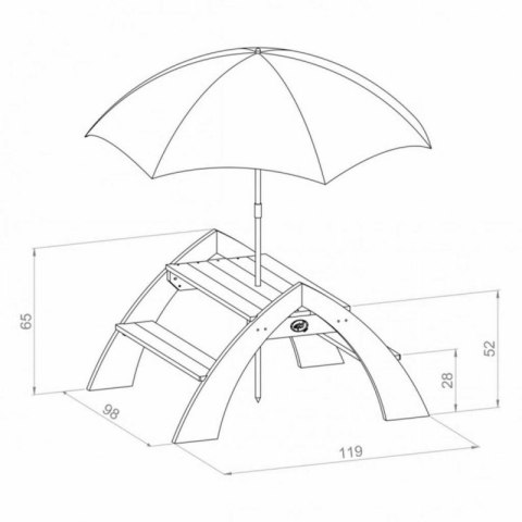 AXI Drewniany Wielofunkcyjny Zestaw Stół + Ławeczki + Parasol AXI Drewniany Wielofunkcyjny Zestaw Stół + Ławeczki + Parasol