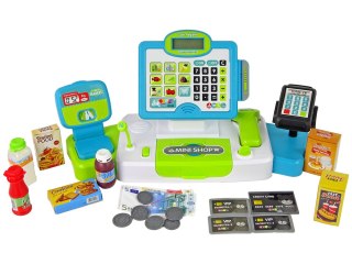 KASA SKLEPOWA DLA DZIECI TERMINAL WAGA AKCESORIA PRODUKTY SKLEP DŹWIĘKI