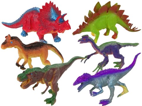 Figurki Dinozaury Kolorowe 6 Sztuk