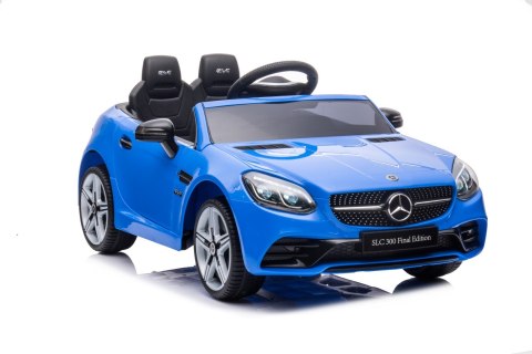 Jeździk na akumulator Mercedes BENZ SLC300 Cabrio dźwięki, światła, pilot - niebieski Jeździk na akumulator Mercedes BENZ SLC300 Cabrio dźwięki, światła, pilot - niebieski