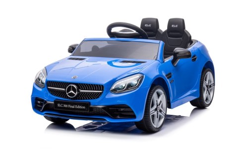 Jeździk na akumulator Mercedes BENZ SLC300 Cabrio dźwięki, światła, pilot - niebieski Jeździk na akumulator Mercedes BENZ SLC300 Cabrio dźwięki, światła, pilot - niebieski