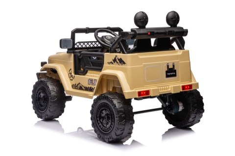 SAMOCHÓD NA AKUMULATOR DŻIP JEEP AUTO TOYOTA FJ 4X4 SKÓRA KOŁA EVA LED MP3