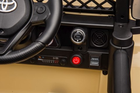 SAMOCHÓD NA AKUMULATOR DŻIP JEEP AUTO TOYOTA FJ 4X4 SKÓRA KOŁA EVA LED MP3