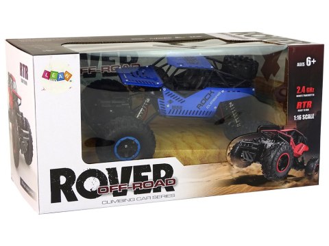 Auto RC Zdalnie Sterowane 1:16 Czarne Niebieskie Auto RC Zdalnie Sterowane 1:16 Czarne Niebieskie