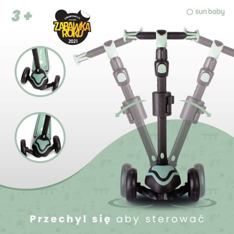 Rowerek biegowy hulajnoga deskorolka Flash 3 w 1 z kołami LED - zielony Rowerek biegowy hulajnoga deskorolka Flash 3 w 1 z kołami LED - zielony
