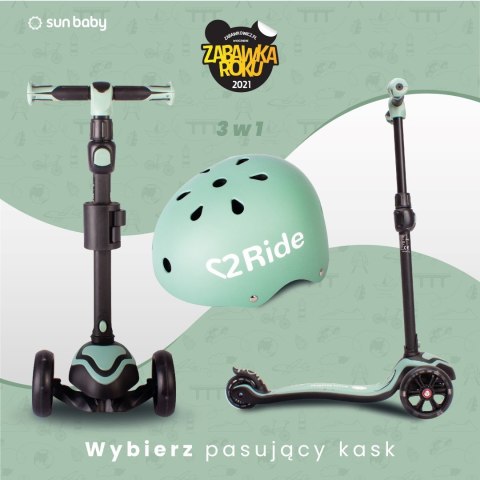 Rowerek biegowy hulajnoga deskorolka Flash 3 w 1 z kołami LED - zielony Rowerek biegowy hulajnoga deskorolka Flash 3 w 1 z kołami LED - zielony