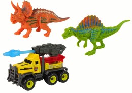 Dinozaury Figurki Zestaw Samochód Z Rakietą Żółty