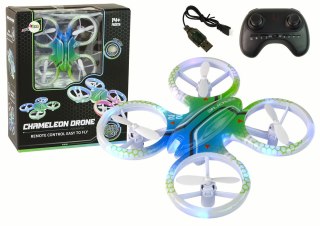 MINI DRON ZDALNIE STEROWANY LATAJĄCY RC ŚWIATŁA KOLOROWY PILOT AKUMULATOR