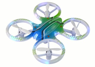 MINI DRON ZDALNIE STEROWANY LATAJĄCY RC ŚWIATŁA KOLOROWY PILOT AKUMULATOR