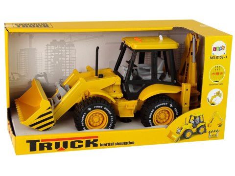KOPARKA ŁADOWARKA TRAKTOR Z NAPĘDEM FRYKCYJNYM RUCHOMA ŁYŻKA DŹWIĘKI KOPARKA ŁADOWARKA TRAKTOR Z NAPĘDEM FRYKCYJNYM RUCHOMA ŁYŻKA DŹWIĘKI
